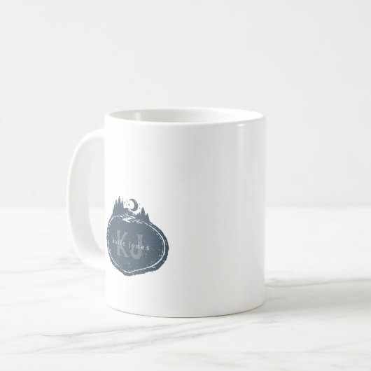 Monogram Nature Stamp | Custom Name Kaffeetasse (Vorderseite Links)