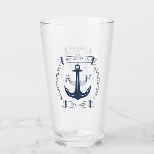 Monogram Nautic Anchor Glas (Rückseite)