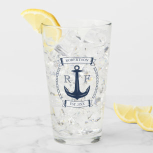 Monogram Nautic Anchor Glas