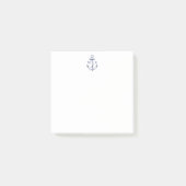 Monogram Nautic Anchor Navy Blue Post-it Klebezettel (Vorderseite)