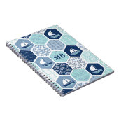 Monogram Nautic Modern Boat Blue Personalisiert Notizblock (Rechte Seite)