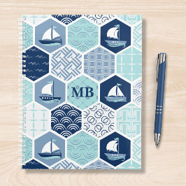 Monogram Nautic Modern Boat Blue Personalisiert Planer