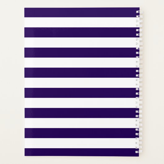 Monogram Nautic Navy Blue Stripes Plane Planer (Rückseite)