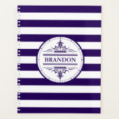 Monogram Nautic Navy Blue Stripes Plane Planer (Vorderseite)