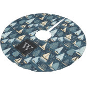 Monogram Nautic Sailboat Polyester Weihnachtsbaumdecke (Schrägansicht)