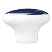 Monogram Nautic White Navy Blue Starfish Beach Keramikknauf (Seitenansicht)