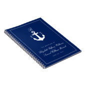 Monogram Nautical Anchor Dark Wedding Notebook Notizblock (Rechte Seite)