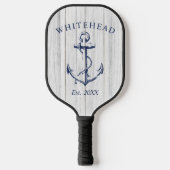 Monogram Nautical Anchor White Wood Pickleball Schläger (Vorderseite)