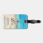 Monogram Nautical Beach & Seashells Gepäckanhänger (Rückseite horizontal)