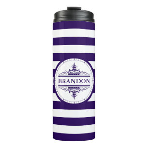 Monogram Nautical Classic Navy Thermal Tumbler Thermosbecher