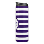 Monogram Nautical Classic Navy Thermal Tumbler Thermosbecher (Nach rechts gedreht)