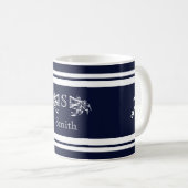 Monogram Nautical Elegane Blue White Crab Anchor C Kaffeetasse (VorderseiteRechts)