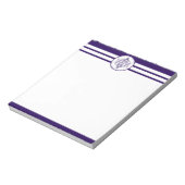 Monogram Nautical Eleganic Navy Blue Notepad Notizblock (Rotiert)