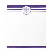 Monogram Nautical Eleganic Navy Blue Notepad Notizblock (Vorderseite)