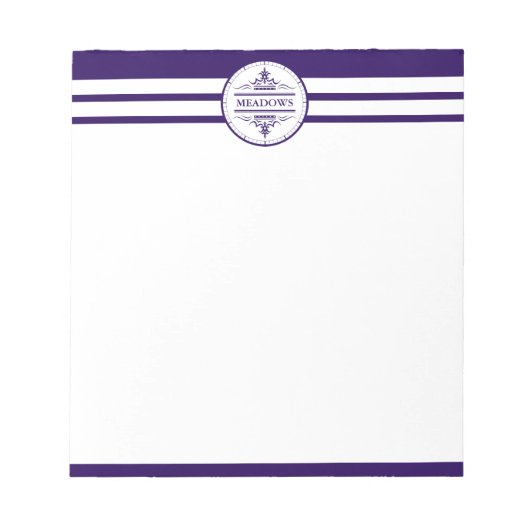 Monogram Nautical Eleganic Navy Blue Notepad Notizblock (Vorderseite)