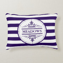 Monogram Nautical Elegant Navy Blue Accent Pillow Dekokissen