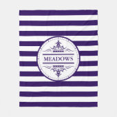 Monogram Nautical Elegant Navy Blue Fleece Blanket (Vorderseite)