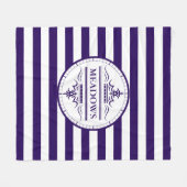 Monogram Nautical Elegant Navy Blue Fleece Blanket (Vorderseite (Horizontal))