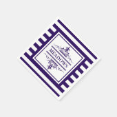 Monogram Nautical Elegant Navy Blue Paper Napkins Serviette (Ecke)