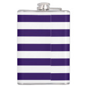 Monogram Nautical Elegant Navy Blue Striping Flask Flachmann (Rückseite)