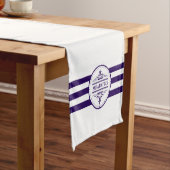 Monogram Nautical Elegant Navy Blue Table Runner Kurzer Tischläufer (Beispiel)