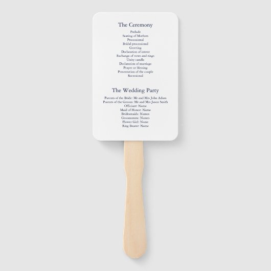 Monogram Nautical Navy Blue Anchor Wedding    Fächer (Rückseite)