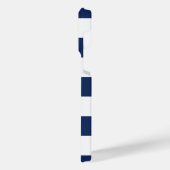 Monogram Nautical Navy White Stripes Anker iPhone Hülle (Linke Seite)
