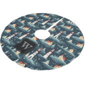 Monogram Nautical Sea Lighthouse Polyester Weihnachtsbaumdecke (Schrägansicht)
