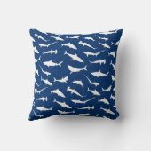 Monogram Navy Blue and White Shark Kissen (Rückseite)