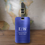 Monogram Navy Blue Brushed Metallic Elegant Gepäckanhänger<br><div class="desc">Mit diesem ausgeklügelten Accessoire präsentieren wir Ihnen unsere Monogram Brushed Metallic Elegant Luggage Tag: Erhöhen Sie Ihr Reiseerlebnis. Dieses Gepäckanhänger aus gebürstetem Metall strahlt Eleganz und Stil aus. Das Monogramm-Design verleiht Ihrem Gepäck eine personalisierte Touch, die es Ihnen erleichtert, Ihr Gepäck zu identifizieren und gleichzeitig eine Touch an Eleganz zu...</div>