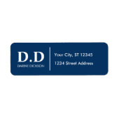 Monogram Navy Blue Business Mailing-Rücksendeadres (Vorne)