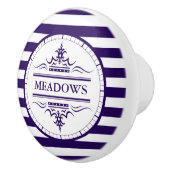 Monogram Navy Blue Elegant Nautical Keramik Knob Keramikknauf (Rechts)