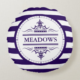 Monogram Navy Blue Elegant Nautical Throw Kissen