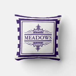 Monogram Navy Blue Elegant Nautical Throw Kissen