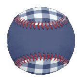 Monogram Navy Blue Gingham Baseball (Vorderseite)