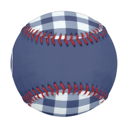 Monogram Navy Blue Gingham Baseball (Vorderseite)