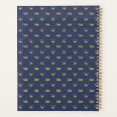 Monogram Navy Blue Gold Crown King Queen NEWLYWEDS Planer (Rückseite)