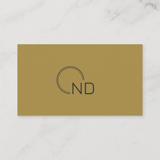 Monogram Navy Blue Gold Minimalistisch Personal Visitenkarte (Rückseite)