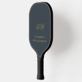 Monogram Navy Blue Gold Name Minimalist Men  Pickleball Schläger (Links)