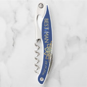 Monogram Navy Blue Gold Trauzeuge Hochzeit Kellnermesser (Vorderseite)