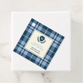 Monogram Navy Blue Kariert Baby Boy Dusche Vielen Geschenkanhänger