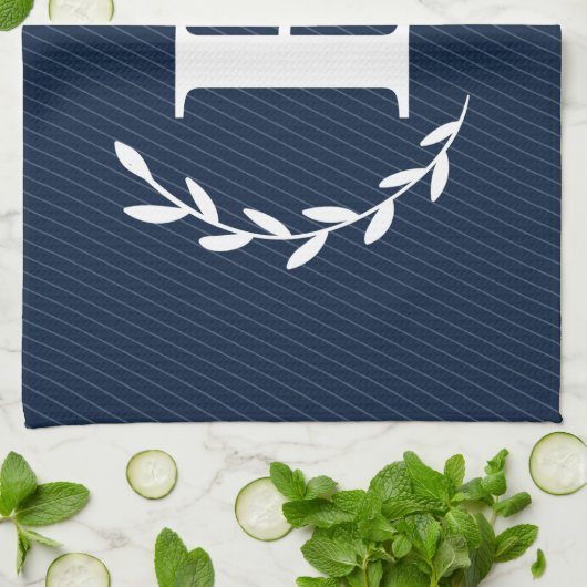 Monogram Navy Blue Kitetücher Geschirrtuch (Gefaltet)