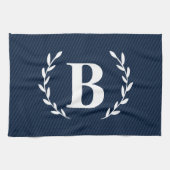 Monogram Navy Blue Kitetücher Geschirrtuch (Horizontal)