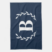 Monogram Navy Blue Kitetücher Geschirrtuch (Vertikal)