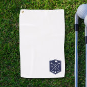 Monogram Navy Blue Name Personalisiert Golfhandtuch