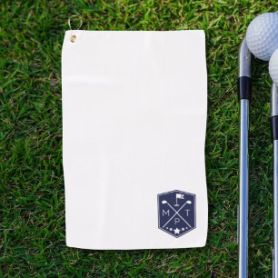 Monogram Navy Blue Name Personalisiert Golfhandtuch