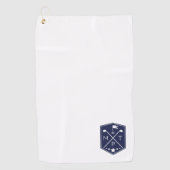 Monogram Navy Blue Name Personalisiert Golfhandtuch (Vorderseite)