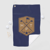 Monogram Navy Blue Name Personalisiert Golfhandtuch (Insitu)