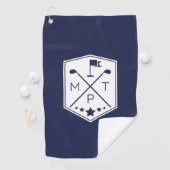 Monogram Navy Blue Name Personalisiert Golfhandtuch (Insitu)