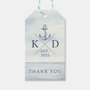 Monogram Navy Blue Nautical Anchor Vielen Dank Ges Geschenkanhänger